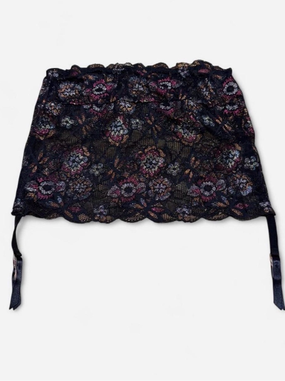 Savage X Fenty Romantic Corded Lace Metallic Garter Skirt